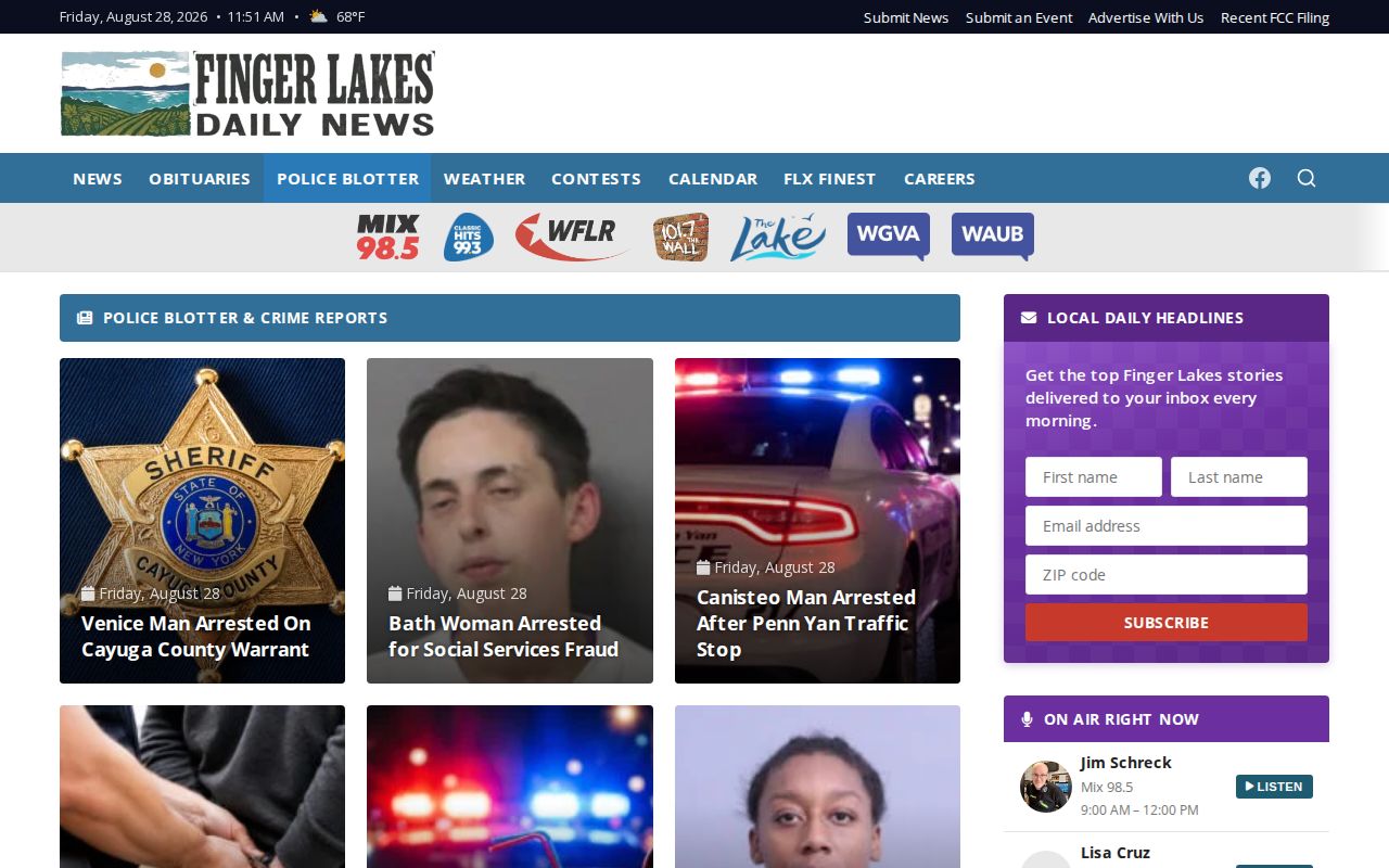 Yates County local crime news police blotter source