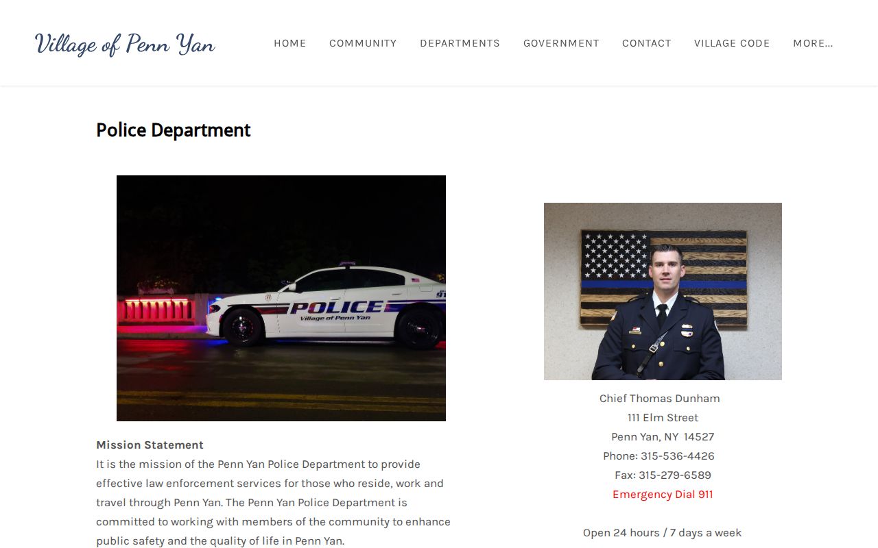 Yates County Penn Yan Police Department source for arrest records